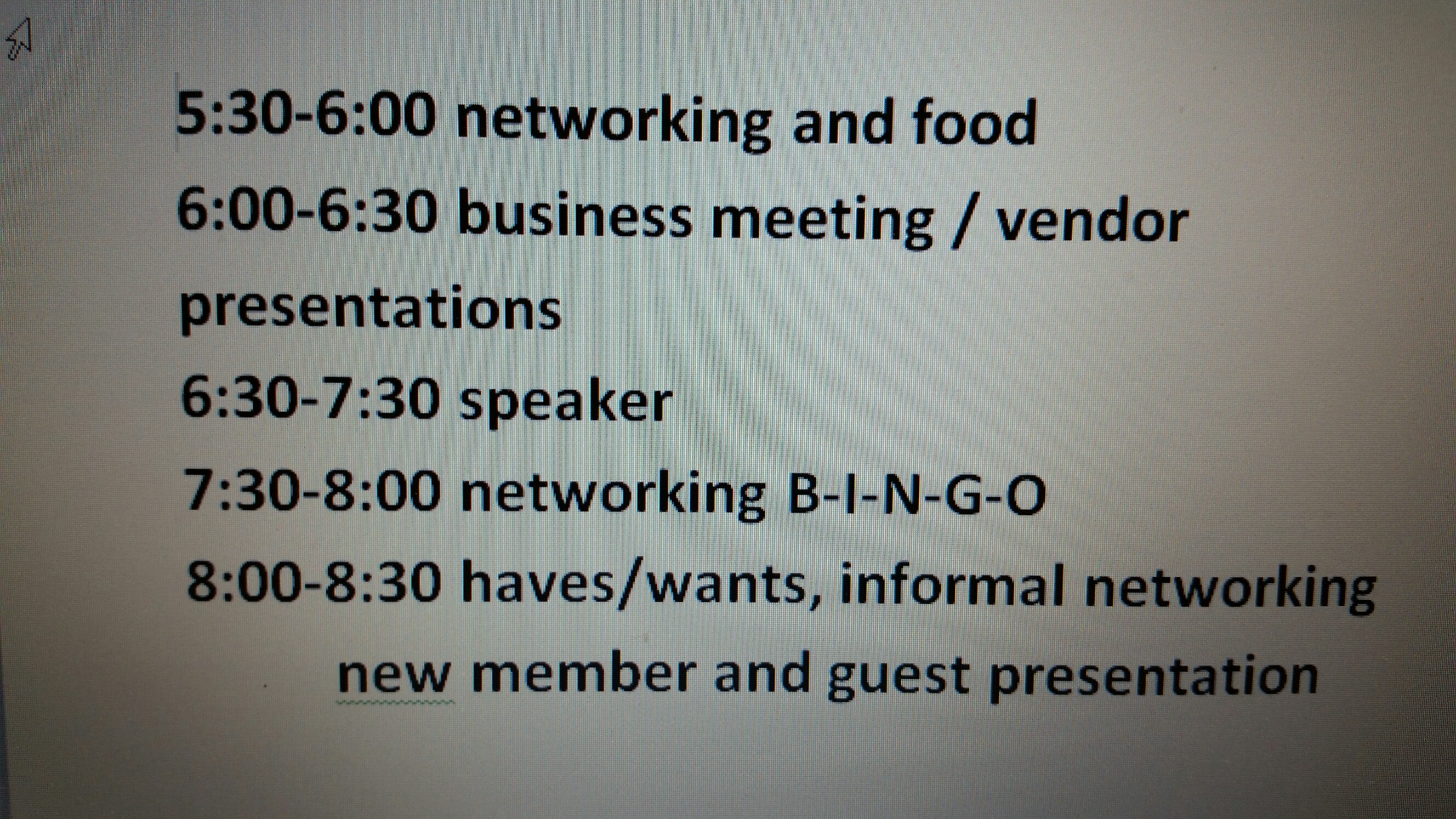 meeting schedule